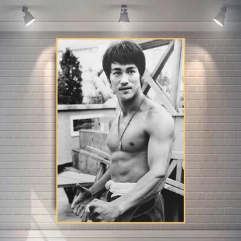 Čínske Kung Fu Superstar Bruce Lee Plagát a Plagát Art Nástenné Obývacia Izba Dekorácie, Maliarske Plátna Maľovanie Domova