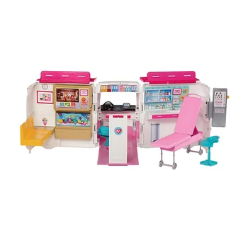Pôvodné Barbie Ambulancie Kliniky Hračka Ambulancie Model Dievča Hračka RV Hrať Dom Nastaviť Lekár Príslušenstvo Displej Hračky Dievča Darčeky FRM19