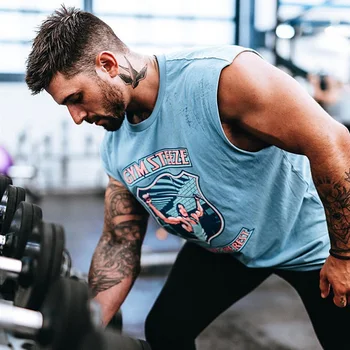Pánske fitness oblečenie športové spustenie tlače vesta telocvični Kulturistike tričko bez rukávov tank topy bežné vesty pre mužov