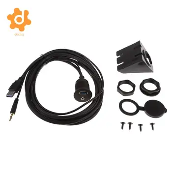 USB 3.0 a 3.5 mm AUX Prípony Flush Mount Kábel pre Auto, Loď, Motorový 2 m