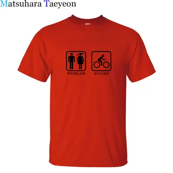 Matsuhara Taeyeon mužov značky Krátky Rukáv, okrúhly golier tlač Racer Road Štýl Vyriešiť Problém muž t - shirt