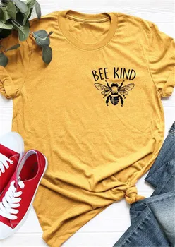 2019 Letné Topy Čaj Pre Ženy, Nový Bežné T-shirt Štýlový Bee Druh Tlačené O-Neck T-Shirt Tees Žena camisetas verano mujer