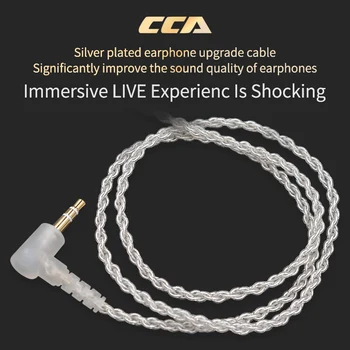 CCA Strieborné Pozlátené Upgrade Kábel 3,5 Mm Audio Kábel 4 Core 2 Pin Originálne Slúchadlá Kábel Diy Pre Cca C10/c16/c04/ KZ ZS3 ZS6 ZSA