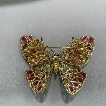 Hmyzu brošňa motýľ spider brošňa biela ružová farba medi s kubický zirkón módne šperky pre ženy kabát doprava zadarmo