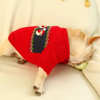 Psy Vianočné Svetre Pre francúzsky Bulldogs Pugs Pohodlné Dva-legged Šteňa Pet Oblečenie