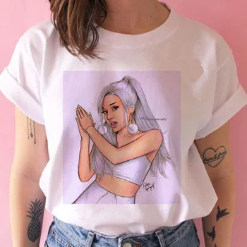 Ariana grande T Shirt Ženy Hip Hop Topy ulzzang Bežné tričko žena O-Neck T-Shirt Ženy Topy harajuku kawaii 90. rokoch t-shirt