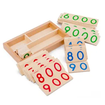 Deti Drevené Číslo 1-9000 Karty Montessori Hračky Skoro Matematické Vzdelávanie pre Dieťa