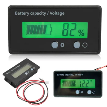 12V Kyseliny Viesť Lítium-Kapacita Batérie Indikátor Napájania Napätie Tester Voltmeter LCD Displej S Káblom 300mm