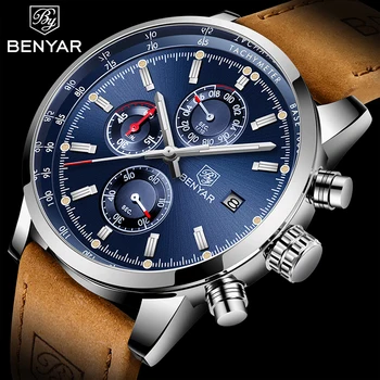 BENYAR 2020 quartz hodinky pánske nový top značky luxusné hodinky mužov chronograf príležitostné športové nepremokavé mužov náramkové hodinky Reloj Hombres