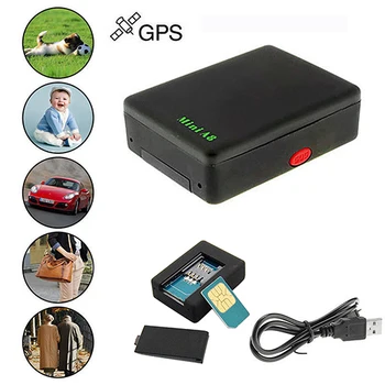 Globálne Locator Reálne Mini Čas Auta Dieťa A8 GSM/GPRS/Sledovanie GPS Tracker, USB Kábel, alarm, 4cm x 3 cm x 1,2 cm