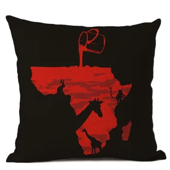 Mapu Afriky Geometrics Dekoratívne Gauč Dom Hodiť Vankúš Nordic Bavlna Listy Afriky Vzor, Vankúš Spp