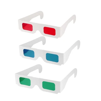 Uxcell Tajné Dekodér Okuliare Red-Červená/Zelená-Green/Blue-Modrý Filter, Objektív Biely Skladací Rám 3D Okuliare pre Lotérie