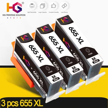 3 čierny Kompatibilný pre HP655xl pre hp 655 xl Čierne Atramentové Kazety s čipom Pre HP Deskjet 6520 6525 6625 tlačiareň