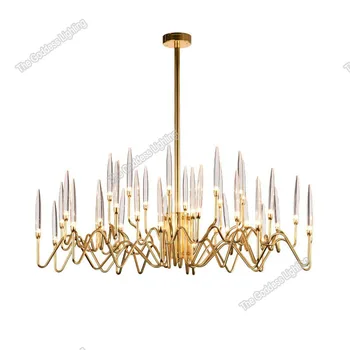 Crystal Stropné LED Lustre Moderné Luxusné Sviečka Visí Svetlá Pre Domáce Dekorácie Kuchyňa, Jedáleň, Vnútorné Osvetlenie Lampa