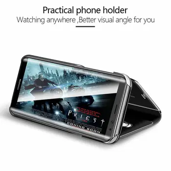 Pre Huawei Y5P Prípade 2020 Luxusné Smart Mirror Magnetické Flip Telefónu Prípade Huawei Y5P Y 5P Kože S Stojaci Držiak Krytu Fundas