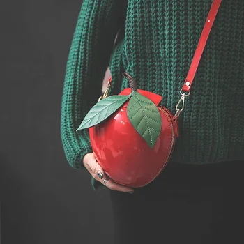 Doprava zadarmo Apple Vak v Tvare Roztomilej Vtipné Ženy Večer Taška Strany Svadobné Spojka Peňaženky Reťazca Ramenní Taška na darček k narodeninám