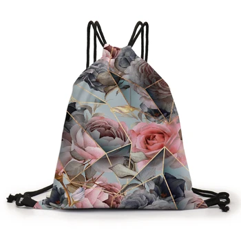 Deanfun Farebné Šnúrkou Taška Brilantné Rose Vytlačené Softback Ženy Elegantné Schoolbags 60449