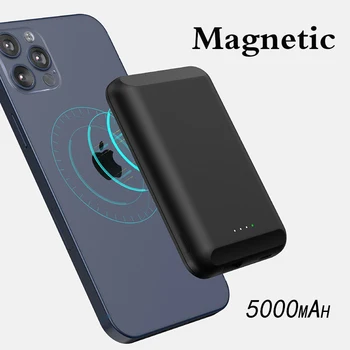 5W Magnetické Postavený-5000mah Batérie Wireless Power Bank Pre Magsafe iphone 12 Pro Max 12 Mini Prenosné Nabíjačky Mobilných energetických banky