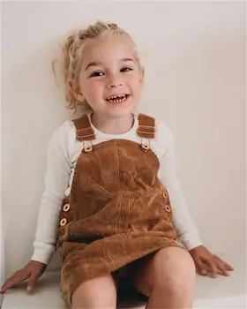Batoľa Detský Baby Girl Popruh Menčester Podväzkové Šaty Oblečenie Celkovo