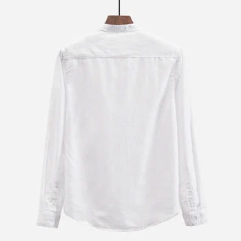 2018 Nový Čínsky štýl, dlhý rukáv tričko mužov značky módnych mužov košele pevné šedé tričko male plus veľkosť Jeseň košele košieľka