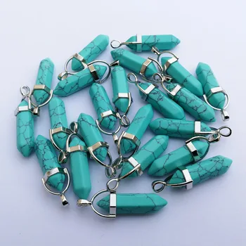 Módne trendy Turquoises kameň Prívesok & náhrdelníky na výrobu Šperkov kúzlo Bod častí 24pcs/veľa veľkoobchod