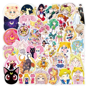 100ks / Balík Nových Anime Sailor Moon Vodného Ľadu Mesiac Nálepky Motocykel Skate Notebook Gitara Kufor Nepremokavé PVC Samolepky
