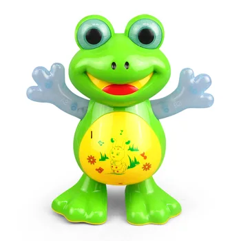 Elektrické Cartoon Zvierat Bábika Svetlo, Zvuk Pohybuje Hudby Hračka Multi-Funkčné Univerzálny Zelená Žaba Vtipný Darček Pre Deti