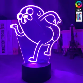 Dobrodružstvo Čas Jake Psa Ohnúť Obrázok Led Nočné Svetlo Pre Dieťa Spálne Dekorácie Dotykový Snímač Stôl 3d Lampa Deti Darček