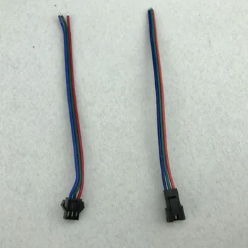 3PIN konektor JST a zásuvkou,s 15 cm dlhý drôt každý,20AWG drôt;červená/gren/modrá