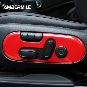 AMBERMILE 2ks ABS pre Mini Cooper F60 Krajana Príslušenstvo Auto Predné Sedadla Prepnúť Tlačidlo Týka Nálepky Auto Styling