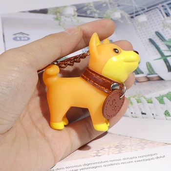 Roztomilý Pes Keychain Obrázok PVC Bábiky Hračky Krúžok Držiak Shiba Inu Bull Teriér Vynikajúci Darček pre Auto Príslušenstvo