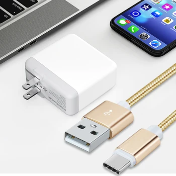 10pcs/veľa 1m 1,5 m 2m USB Typu C Kábel pletená Údaje Rýchlo Nabíjací Kábel Pre Typ-C Mobilný Telefón Nabíjanie Drôt USB C Kábel
