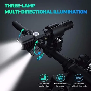 Svetlo na bicykel, USB Nabíjanie Multi Funkcia LED Silné Svetlo v Noci na Koni Baterka Mtb Predné zadné Svetlo Nastaviť Cyklistické Doplnky