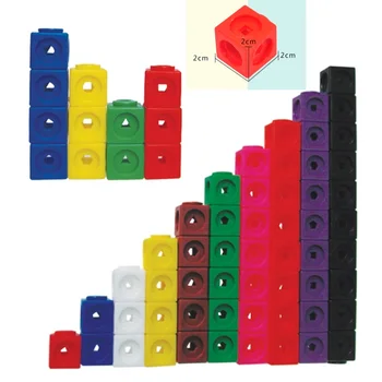 Dieťa vzdelávacie hračka vzdelávania nástroj zdrojov mathlink kocka grafické spojenie blokov 2x2x2cm 100ks/set