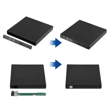 Desktop ABS PC 12.7 mm, SATA, USB 2.0 Disku Prenosný DVD Šachty Optickej Jednotky Prípade CD-ROM 480Mbps Notebook, Prenosné, Mobilné