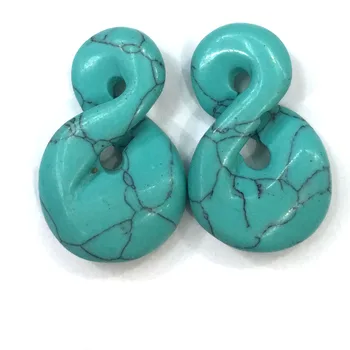 Moderný Prírodný Kameň Agates Prívesok Kremeň Turquoises Konektor zobrazili kľúčové tlačidlá Pre Šperky, Takže DIY Náhrdelník Darčeky 1Pcs