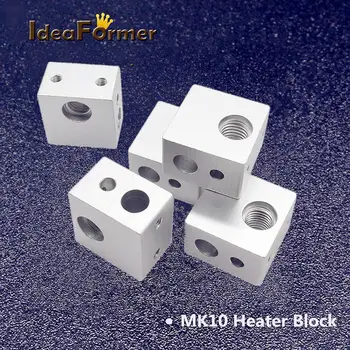 5 ks MK10 MK2 Hliníkové Kúrenie Blok M7 Závit Pre 3D Tlačiarne Vytláčacie J-vedúci Hotend Vyhradená Vyhrievané Blok 3D Tlačiarne Diely.