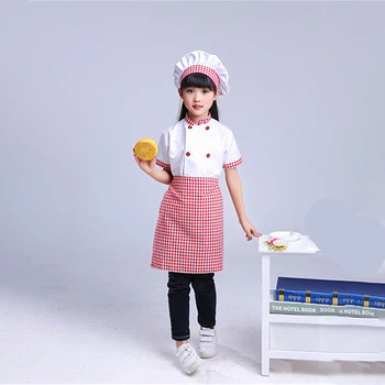 95-160cm Kuchár Deti Kostýmy Varenie Oblečenie Baby Girl chlapčeka Kuchyňa Jednotné Cosplay Kostýmy Zástera Top Spp pre Plavidlá, na Pečenie