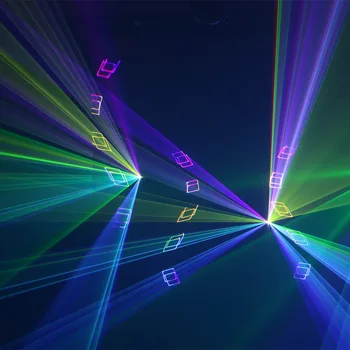 Doprava zadarmo RGB ILDA Port 5W Laserový Lúč Fáze Účinok Projektor Diskotéka DJ, Animácie DMX regulácia Vzor Osvetlenie