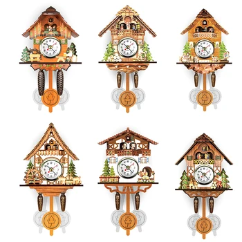 Starožitný Drevený Kukučkové Nástenné Hodiny Vták Čas Bell Swing Alarm Watch Home Art Decor Domov, Deň, Čas, Budík