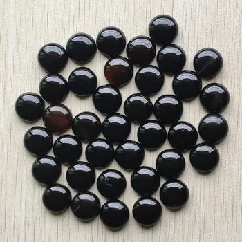 Móda kvalitné prírodné black onyx kolo KABÍNY CABOCHON korálky 16 mm pre Príslušenstvo šperky čo veľkoobchod 50pcs/veľa zadarmo