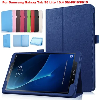 2020 Tab S6 Lite P610 obal Pre Samsung Galaxy Tab S6 Lite 10.4 SM-P610/P615 Tablet kryt Stojan Prípade Kožené puzdro Smart cover