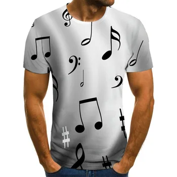 2020 nové T-shirt pánske hudby symbol T-shirt 3d gitara T-shirt, shirt vytlačené Gotický anime oblečenie-krátke rukávy T-shirt 110-6XL