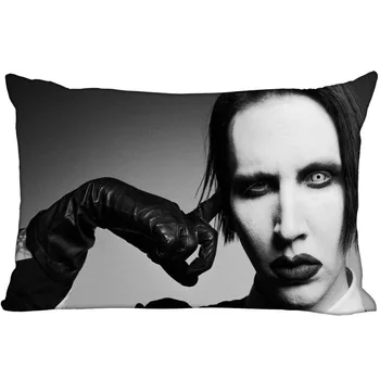 Vlastné Marilyn Manson Obdĺžnik obliečka na Vankúš na zips dakimakura Klasický Vankúš veľkosť 35X45cm DIY Darček