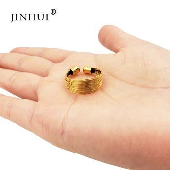 Jin Hui 1pieces Zlata farba krúžok Žien Dubaj Nevesta Svadobné Šperky Blízkom Východe Afriky darčeky Nastaviteľná veľkosť krúžku Veľkoobchod