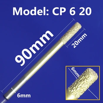 Model CP6-20,1 PC,CNC Diamond kameň gravírovanie bitov pre mramor,bluestone a pieskovca,Rovno ploché dno fréza,úľavu kužeľ bit