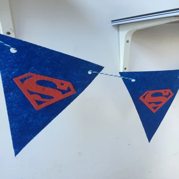 Superman Partys 3 Meter Cítil Zástavy Vlajky Happy Birthday Party Dekorácie Bunting dodanie textílie
