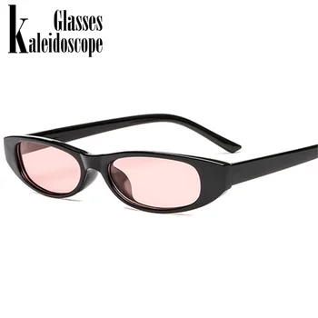 Kaleidoskopu Okuliare Vintage Obdĺžnik Cat Eye slnečné Okuliare Ženy Značky Dizajnér Dámy Malé Rám Čierna Retro Slnečné Okuliare UV400