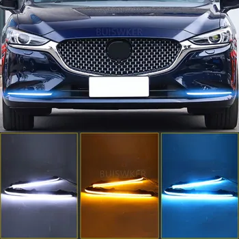 2 KS Auto DRL Lampa LED Denných prevádzkových Svetlo Na Mazda 6 Atenza 2020 2021 s Žltá Zase Signál hmlové svietidlo