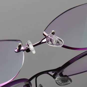 Mačka okuliare rám ženy frameless okuliare Optika Diamantové rezanie high-end okuliare dioptrické Hotového výrobku okuliare